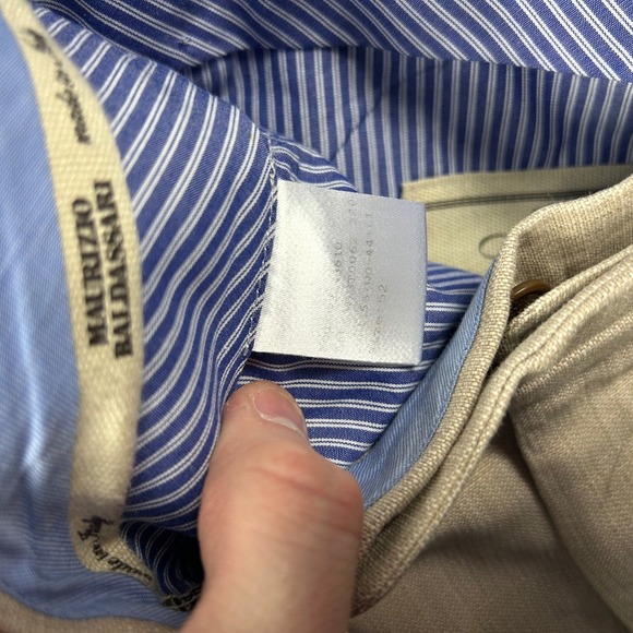 Maurizio Baldassari Trousers Mens 52 Beige Linen Blend Brera Made in Italy - Picture 5 of 10